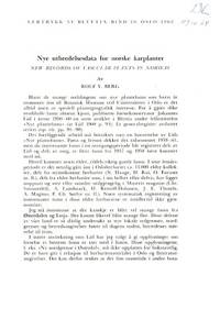 Nye utbredelsedata for norske karplanter. New…