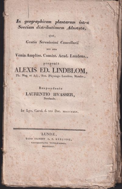 In geographicam plantarum intra Sveciam…
