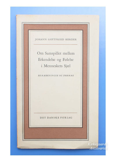 Om Samspillet mellem Erkendelse og Følelse i…