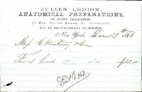 Billhead for 2 Heads, Julien Ledion, Anatomical Preparations, Bleecker St