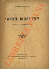 cover of “Sonetti” di John Keats. Scelti e tradotti.