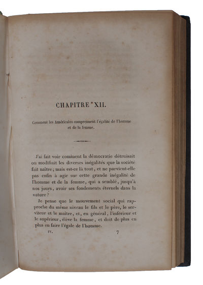 De la Democratie en Amerique. Orné d'une carte d'Amérique. 4 Tomes.  - [THE FOUNDATION OF CONSERVATIVE LIBERALISM] (photo 6)