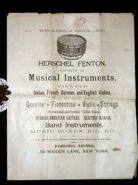 Herschel Fenton, Importer of Musical Instruments, Fine Old Italian, French, German and English Violins, Cellos and Double Basses, ..Violin Bows..guitars, Banjos, Etc.