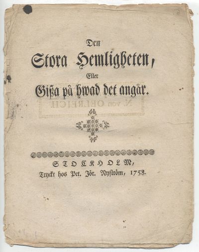 Den stora hemligheten, eller gissa på hwad det…