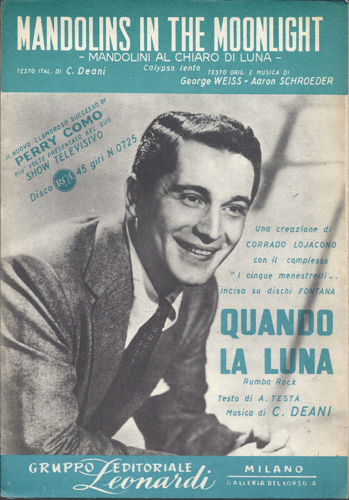 MANDOLINS IN THE MOONLIGHT ( Perry Como ) QUANDO LA LUNA SPARTITO