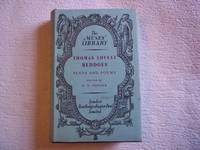 Plays and Poems of Thomas Lovell Beddoes. Edited with an Introduction By H.W. Donner. The Muses&#039; Library. by Beddoes. Thomas Lovell - 1950