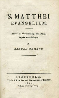 S. Matthei evangelium. Försök till öfversättning…