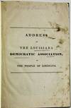 ADDRESS OF THE LOUISIANA DEMOCRATIC ASSOCIATION, TO THE PEOPLE OF LOUISIANA