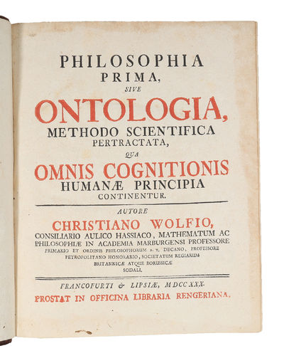 Philosophia prima, sive ontologia, methodo scientifica pertractata, qua omnis cognitionis humanae principia continentur. (photo 2)