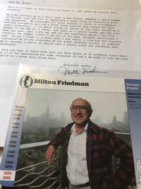 Milton Friedman SIGNED Autobiographical Letter