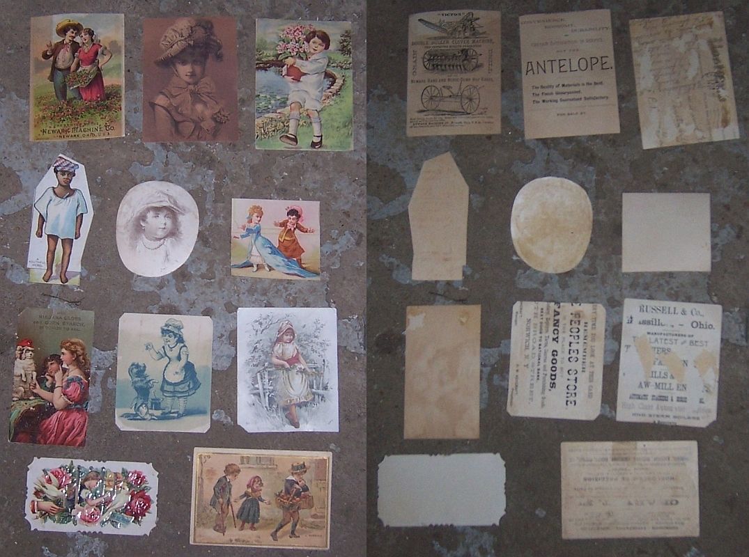 Advertisement - Lot of Eleven Victorian Trade Cards Scrap with Children