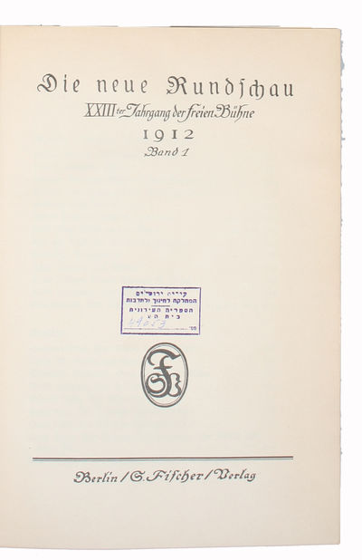 Der Tod in Venedig. Novelle. [In: Die Neue Rundschau. XXIIIter Jahrgang der freien Bühne]. - [TRUE FIRST APPEARANCE OF "THE DEATH IN VENICE"] (photo 4)