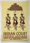 INDIAN COURT. Golden Gate International Exposition. San Francisco. 1939. Pueblo Turtle Dancers From An Indian Painting (Original Vintage Poster)