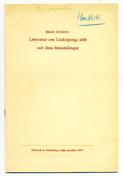 Litteratur om Linköpings stift och dess…