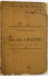 VINDICATION OF BRIG. GEN. J. MCKINSTRY, FORMERLY QUARTERMASTER WESTERN DEPARTMENT