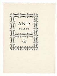 And Belloc by Emerson G Wulling - 1935 - from Rulon-Miller Books (SKU: 52362)