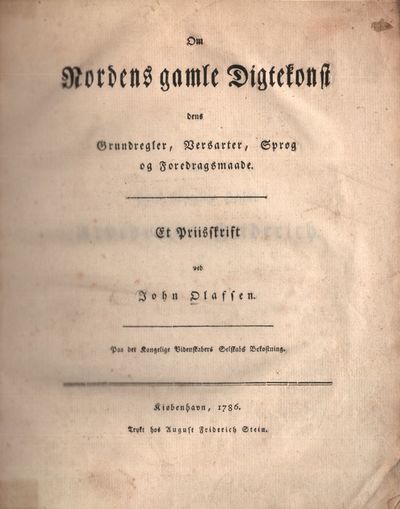 Om Nordens gamle Digtekonst dens Grundregler,…