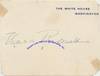 An Eleanor Roosevelt Signed White House Card