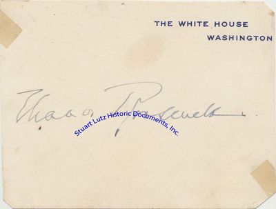 An Eleanor Roosevelt Signed White House Card