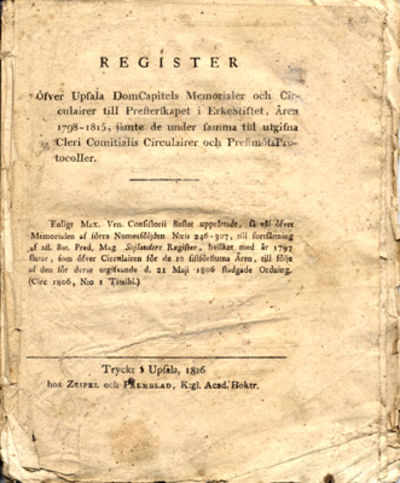Register öfver Upsala domcapitels memorialer och…