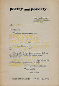Poetry and Poverty: Number 2 by Durrell, Lawrence; Read, Herbert; Raine, Kathleen; Brooks, Jeremy; Etc from Good Books In The Woods - Used Book - Paperback - First Edition