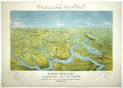 Panorama of the Seat of War: Bird's Eye View of Kentucky and Tennessee Showing Cairo and Part of the Southern States