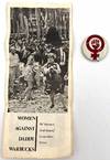 Women Against Daddy Warbucks" -- Anti-Vietnam War Draft Statement and Original Enamel Pin