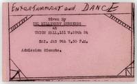 [Invitation to] Entertainment and Dance Given by the Millinery Strikers at Union Hall, 131 W. 28th St, Sat. Jan 9th 7.30 P.M.