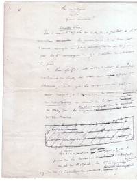 Holograph Article Signed, in French with translation, (Henri, 1844-1917, French General, Head of...