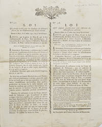 Loi qui proroge le délai pour les Certificats de résidence à fournir par les Pensiooaires sur Trésor national. Donnée à Paris le 6 Juillet 1792, l'an 4...No. 318. Loi qui suspend provisoirement toute destitution des Administrateurs généraux. Donée à Paris le 1 Juillet 1792