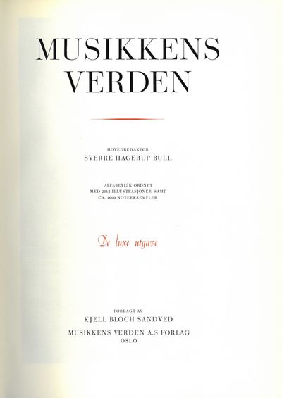 Hovedredaktør : Sverre Hagerup Bull. Alfabetisk…