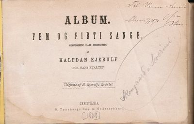 Album. Fem og firti Sange komponerede eller…