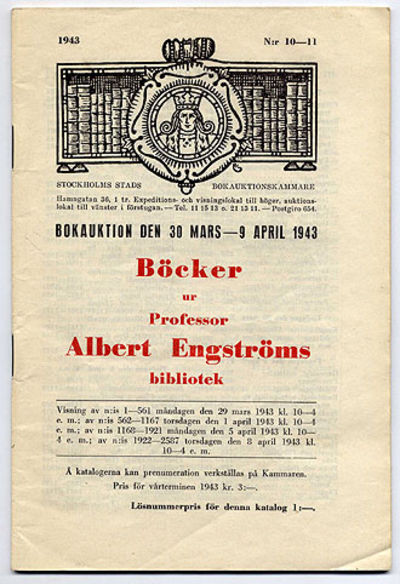 Böcker ur professor Albert Engströms bibliotek.…