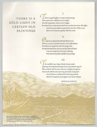 There is a Gold Light in Certain Old Paintings (Signed Broadside)
