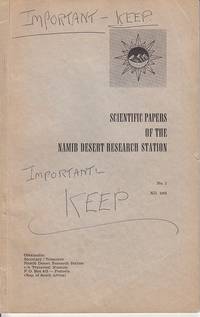 Scientific Papers of the Namib Desert Research Station, No. 1, XII. 1961 - Some Aspects of Abundant Life in the… by C Koch - Paperback - 1961 - from Monroe Bridge Books, SNEAB Member (SKU: 008179)