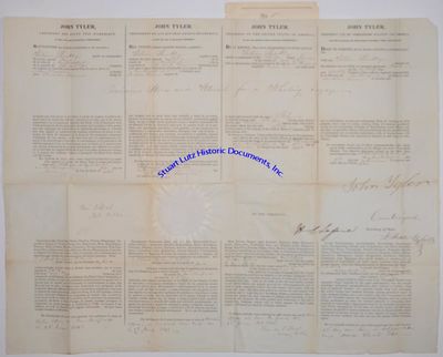 John Tyler Signs A Whaling Paper For A New Bedford Ship