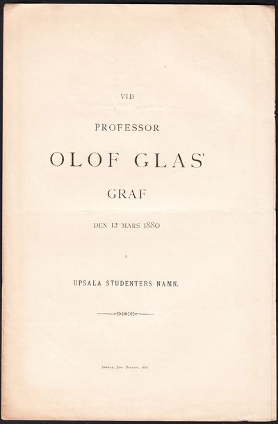 Vid professor Olof Glas’ graf den 12 mars 1880 i…