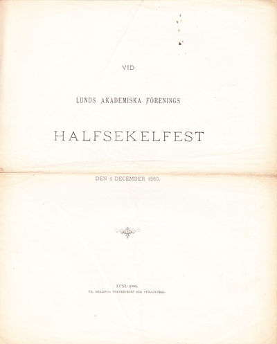 Vid Lunds Akademiska Förenings halfsekelfest den…