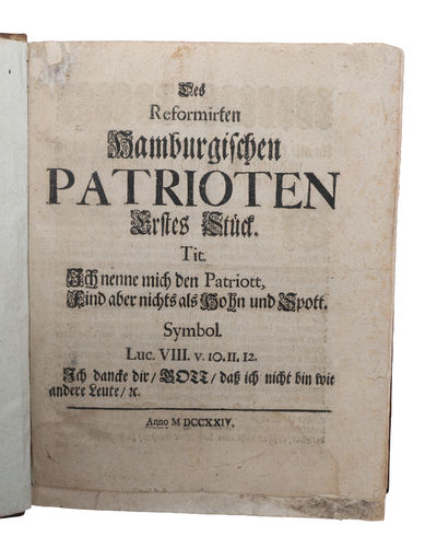 Des Reformirten hamburgischen Patrioten erstes -…