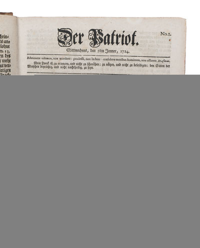 Des Reformirten hamburgischen Patrioten erstes - zweytes Stück. (No. 1 - 156). - [FIRST EDITION OF THE FAMOUS "DER PATRIOT" FROM HAMBURG] (photo 3)