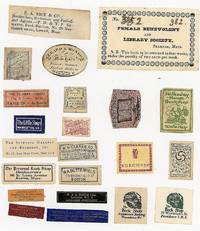 A Grouping of 22 Bookseller Labels/Tags from the 18th and 19th Centuries