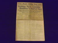 Newark Evening News. Germany Signs Armistice. Monday, November 11, 1918. No. 10,780.