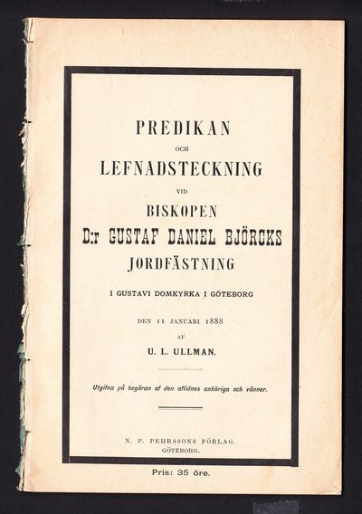 Predikan och lefnadsteckning vid biskopen D:r…