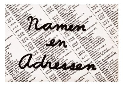 Exhibition postcard: Ulises Carrión: Namen en Adressen (5-27 September 1980)