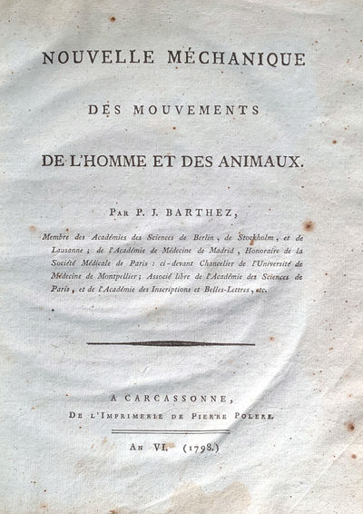 Nouvelle mechanique des mouvements de l’homme et des animaux