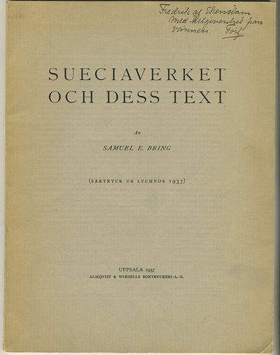 Sueciaverket och dess text. Särtryck ur Lychnos.