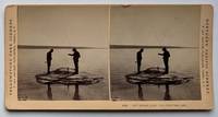 Hot Spring Cone. Yellowstone Lake. 4596. [Stereoview]