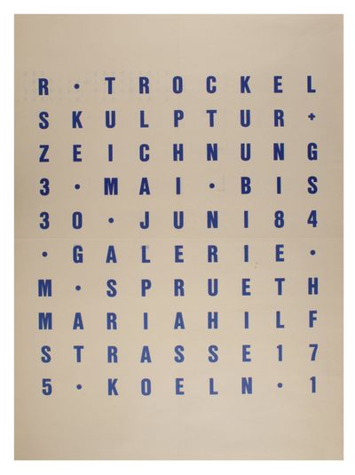 Köln: Galerie Monika Sprüth, 1984. Save for some minor scuffing and faint foldlines, a remarkably ...