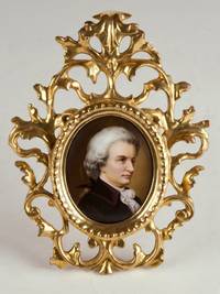 Miniature portrait painting of Mozart on porcelain. [?]Austria. Late 19th century