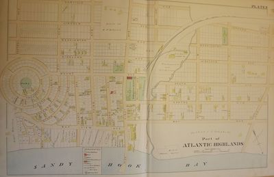 PART OF ATLANTIC HIGHLANDS NJ MAP. FROM WOLVERTON'S ATLAS OF MONMOUTH COUNTY